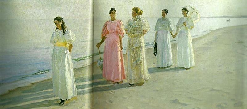 Michael Ancher en strandpromenade oil painting image